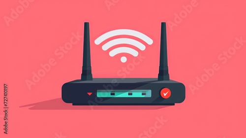Forbidden router icon. Warning, caution, attention, restriction, label. Router icon. Router vector icon. Wifi modem flat sign design pictogram symbol. No internet modem icon UX UI