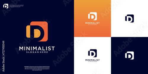 Abstract Monogram D Design Concept for Branding
