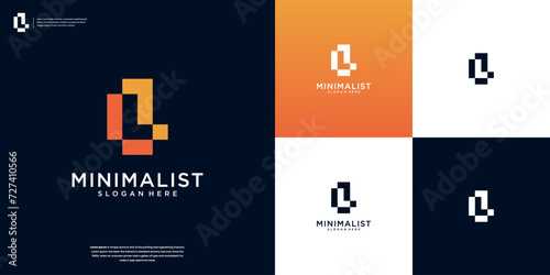 Abstract Monogram L Letter Design Concept for Branding