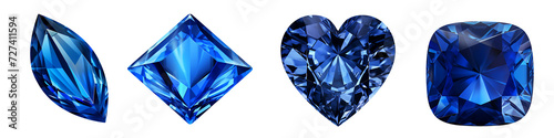 Blue Sapphire clipart collection, vector, icons isolated on transparent background