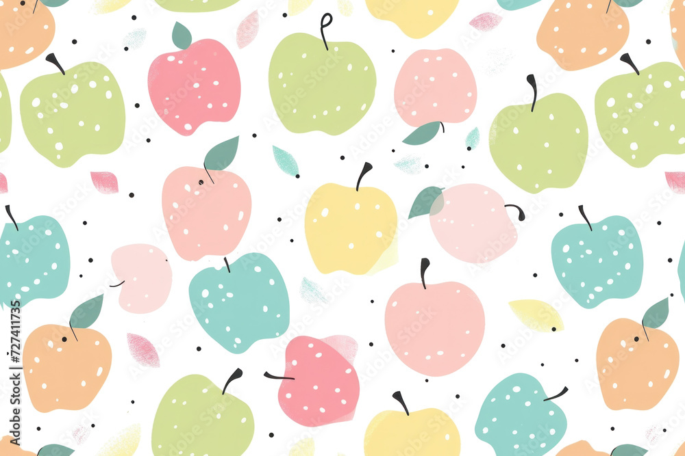 Pastel Fruit Pattern on Transparent Background Pastel Fruit Pattern on Transparent Background