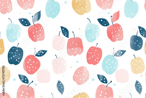 Seamless Pastel Fruit Pattern Design