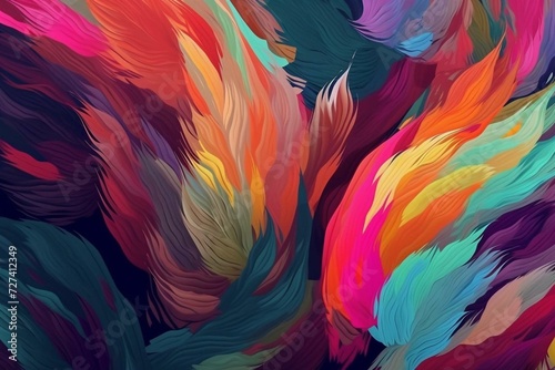 Abstract background with colorful soft fur and bright multicolored design. Generative AI