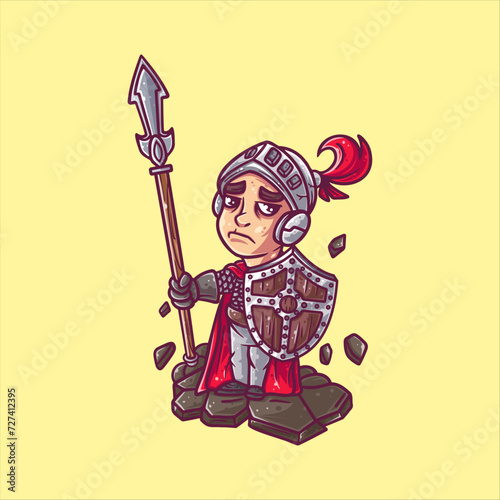 vector cute soldier cartoon vector icon illustration people fashion icon concept photo