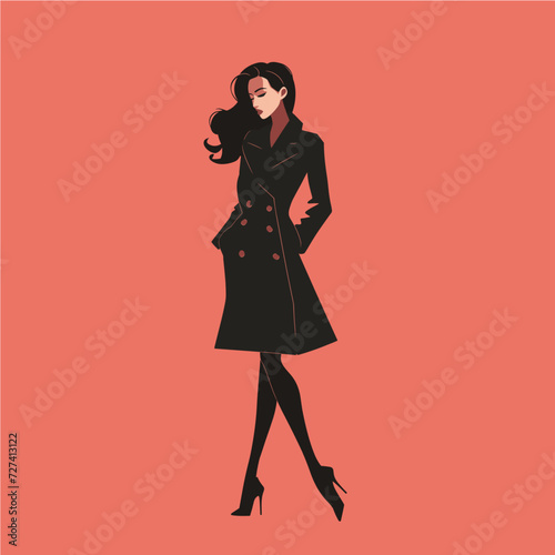 Beautiful fashion woman flat vector design