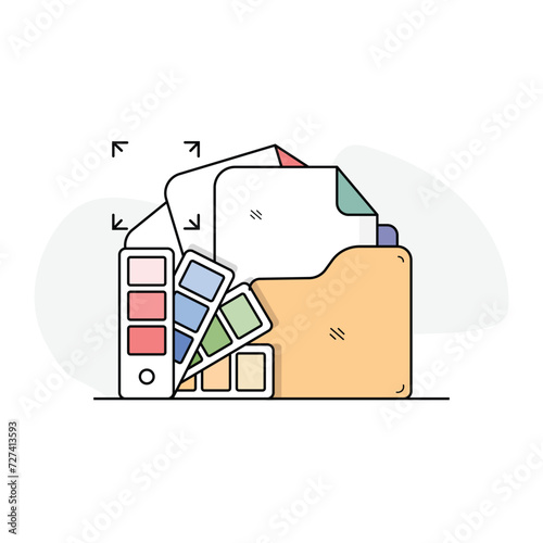 Minimalist File Folder Vector for Organized Digital Storage: Digital File Folder Vector Graphic for Efficient Data Handling,  Office File Folder Vector Illustration for Professional Organization.