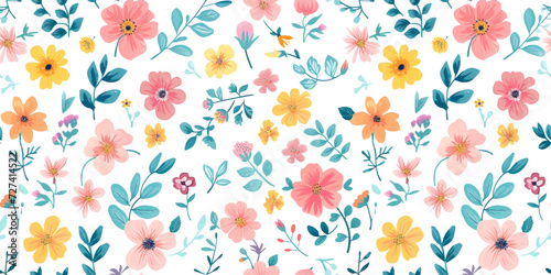 Pastel Floral Seamless Pattern Design