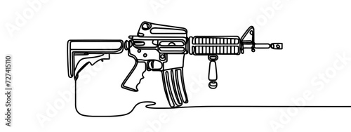 american weapon m4a1 gun object one line art design