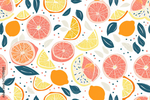 Pastel Fruit Pattern with Seamless Design