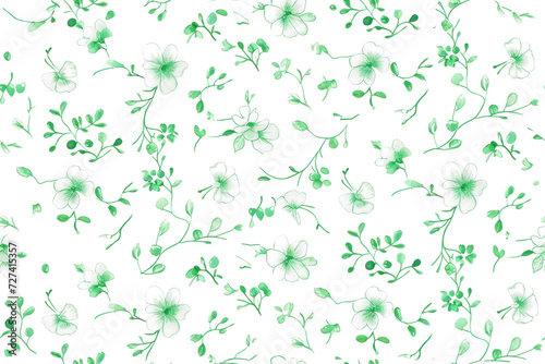 Pastel Floral Pattern on Transparent Background
