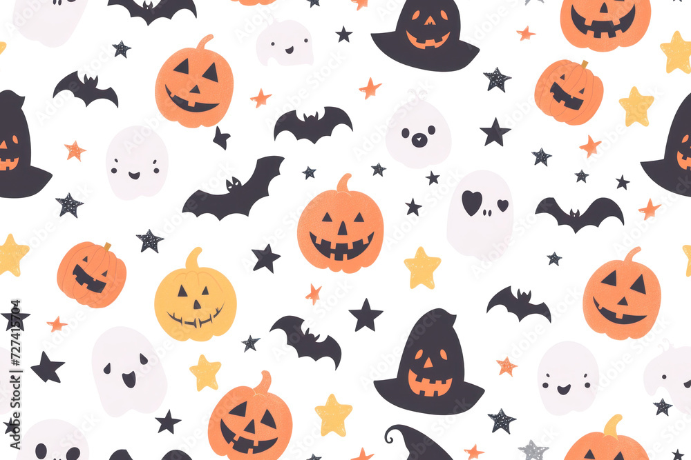 Soft Pastel Halloween Seamless Pattern