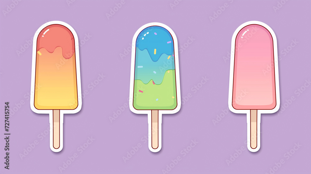 sticker of popsicle on purple background sticker of popsicle on purple background