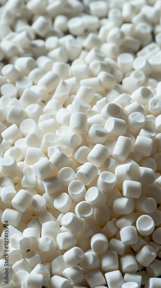 White plastic pellets of uniform texture, very small and shiny. Polymer matte white plastic granules of different shapes. Reuse of plastic waste in sustainable practices. White plastic pellets of uniform texture, very small and shiny. Polymer matte white plastic granules of different shapes. Reuse of plastic waste in sustainable practices.