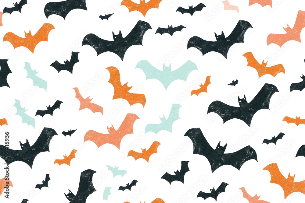 Halloween Seamless Pastel Bat Pattern Halloween Seamless Pastel Bat Pattern
