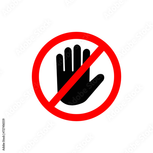 dont touch icon vector illustration.  No entry on white background.