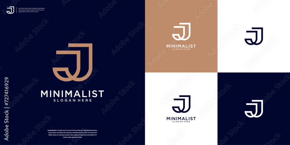 initials letter J logo design vector - obrazy, fototapety, plakaty 