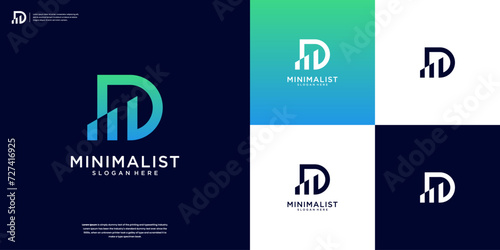 initials letter D logo design vector