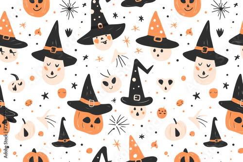 Pastel Halloween Seamless Pattern