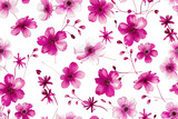 Seamless Floral Pattern on Transparent
