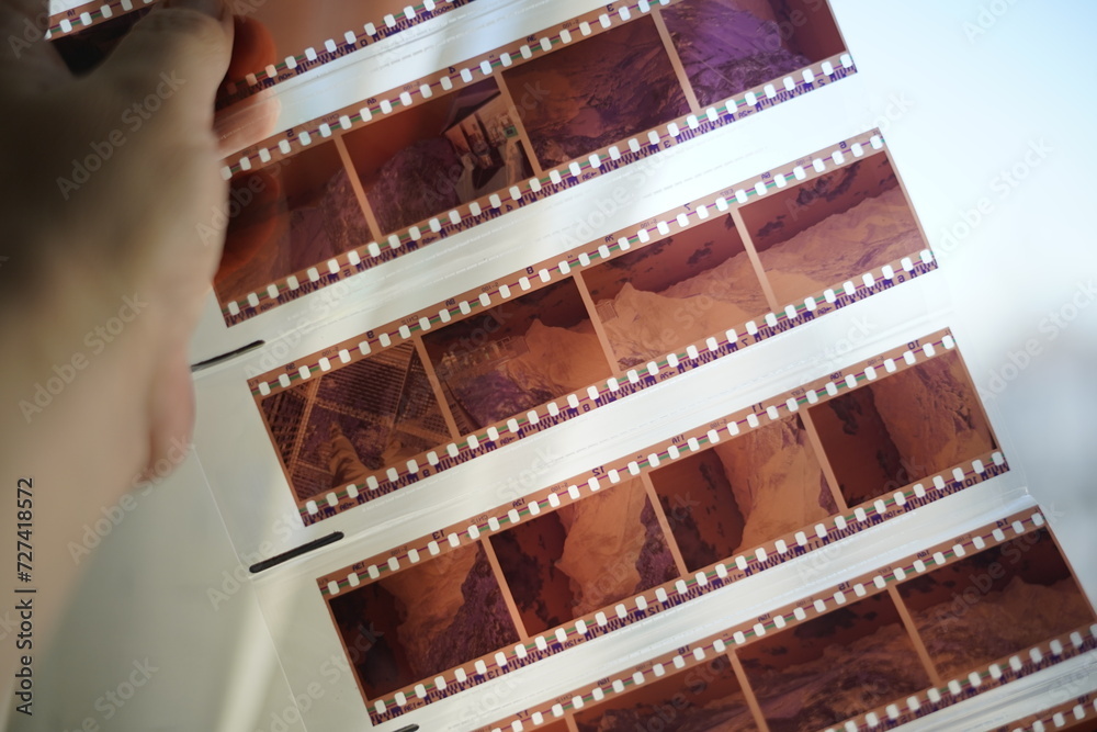 Reviewing film negatives
