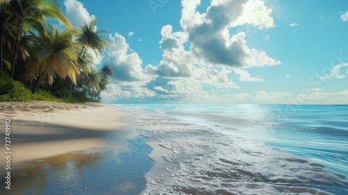 beautiful beach with ocean waves