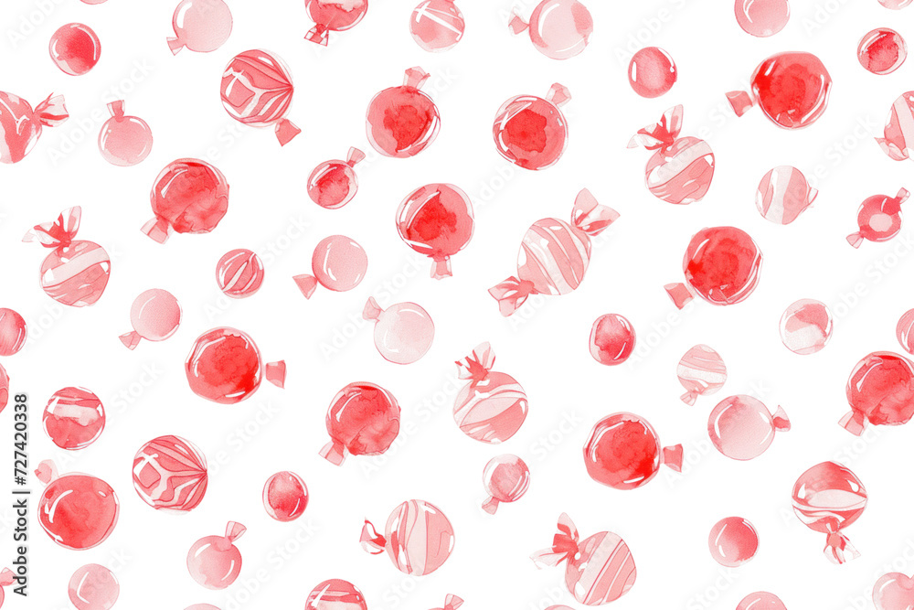 Pastel Candies Seamless Pattern Background