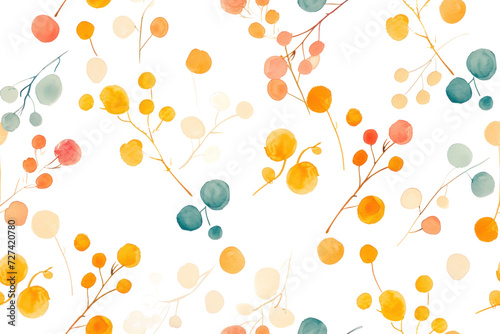 Pastel Berries Seamless Pattern Background