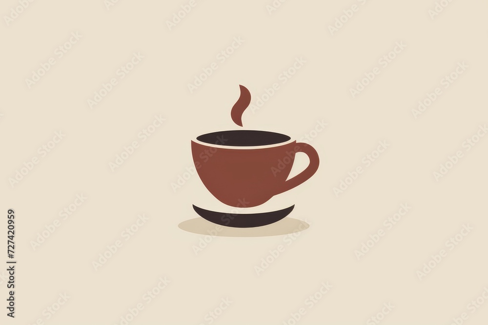 Obraz premium A rustic earthenware coffee cup rests on a delicate porcelain saucer, ready to be filled with warm comfort and served in style on any table