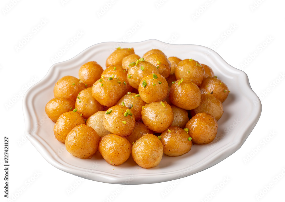 Traditional Turkish Lokma Sweet. Turkish name; lokma Traditional Turkish Lokma Sweet. Turkish name; lokma