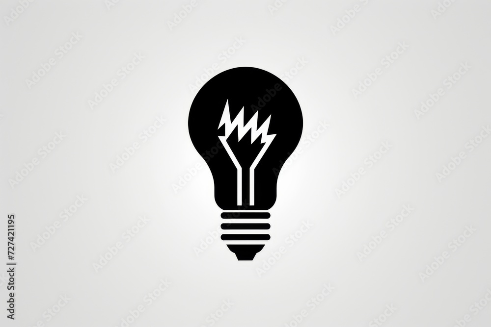 An electrifying logo symbolizing creativity and innovation through a striking illustration of a light bulb illuminated by bolts of lightning An electrifying logo symbolizing creativity and innovation through a striking illustration of a light bulb illuminated by bolts of lightning