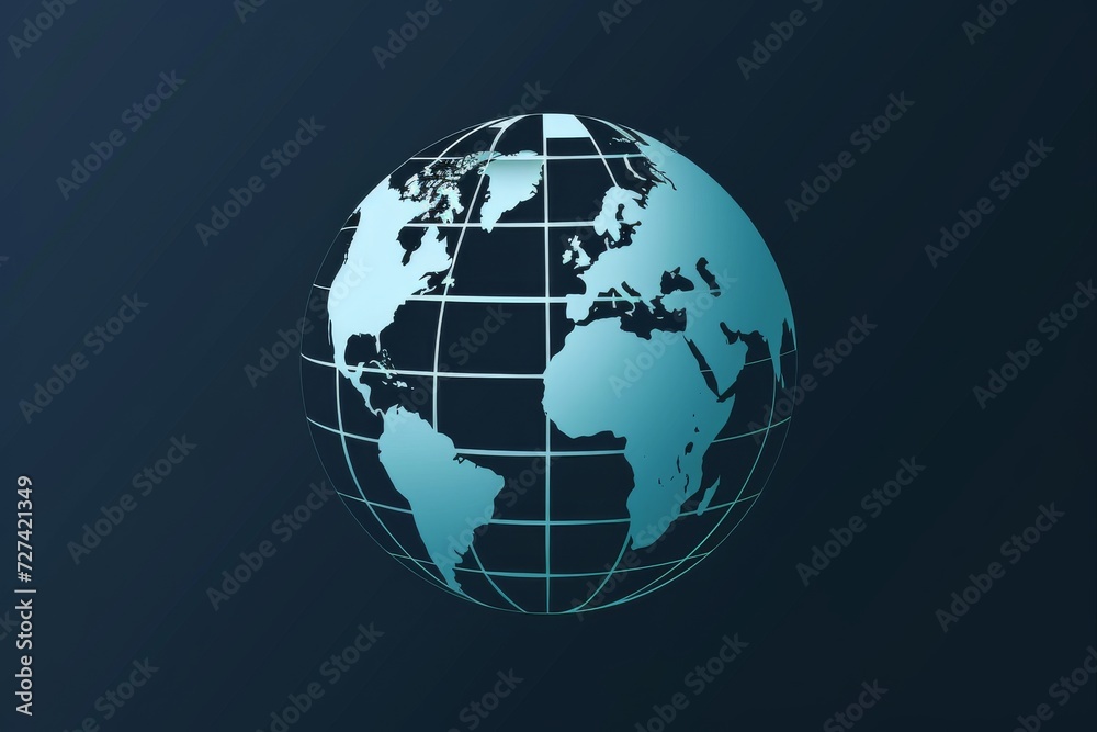 Explore the interconnectedness of our diverse planet through the intricate grids of this stunning blue globe, a visual representation of the world's endless possibilities and boundless beauty