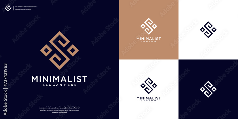 S Modern and Minimal Initials Letter logo design