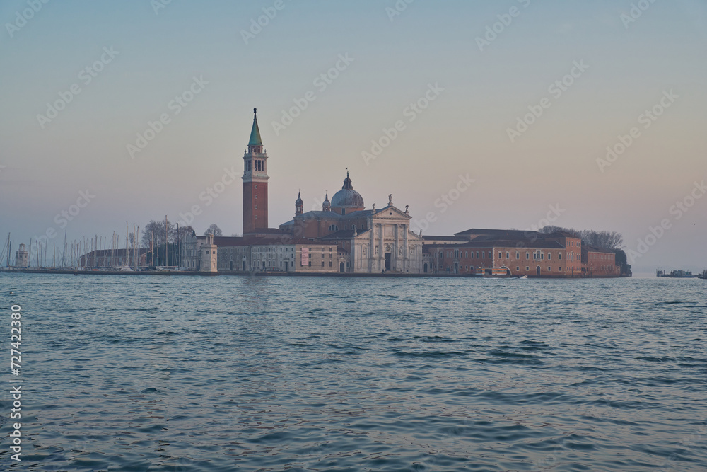 San Marco Canal and San Giorgio Maggiore island at sunset in Venice, Italy
