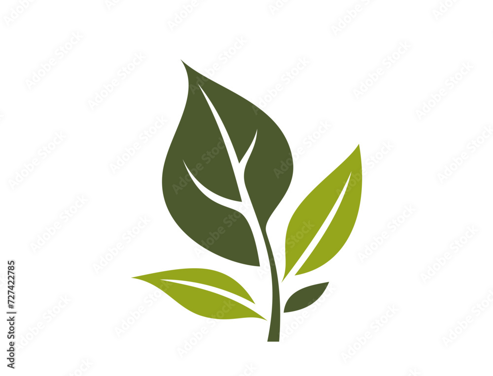 green twig icon. plant, botanical, and spring symbol. vector illustration in flat design