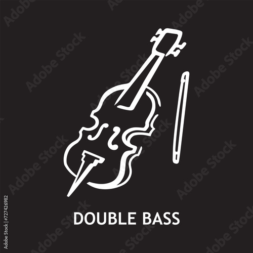 vector icon for double bass, musical instruments