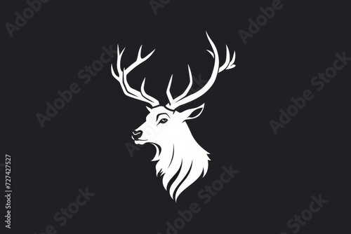 A majestic white deer with antlers stands tall, embodying the grace and strength of the animal kingdom in this stunning illustrated portrait