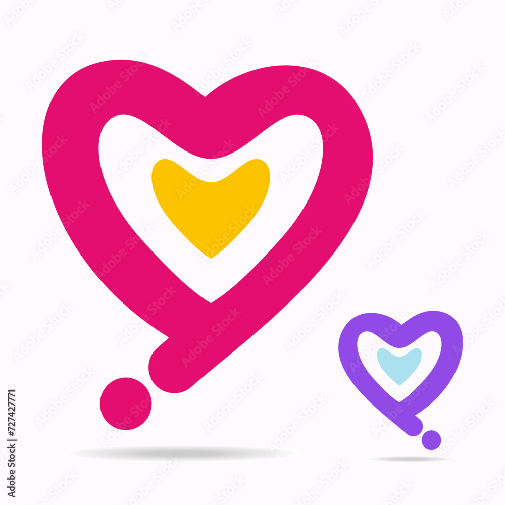 Talking love couple of heart, a hand drawn symbol of love Talking love couple of heart, a hand drawn symbol of love