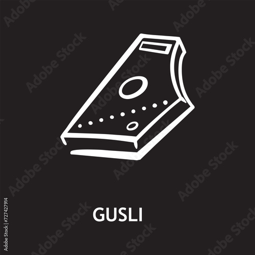 vector icon for gusli, musical instruments