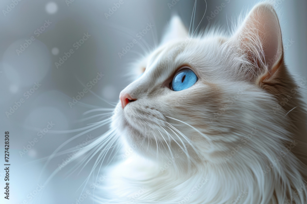 Minimalist Joy: Cute White Cat