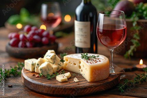 Cheese Variety and Red Wine Bliss