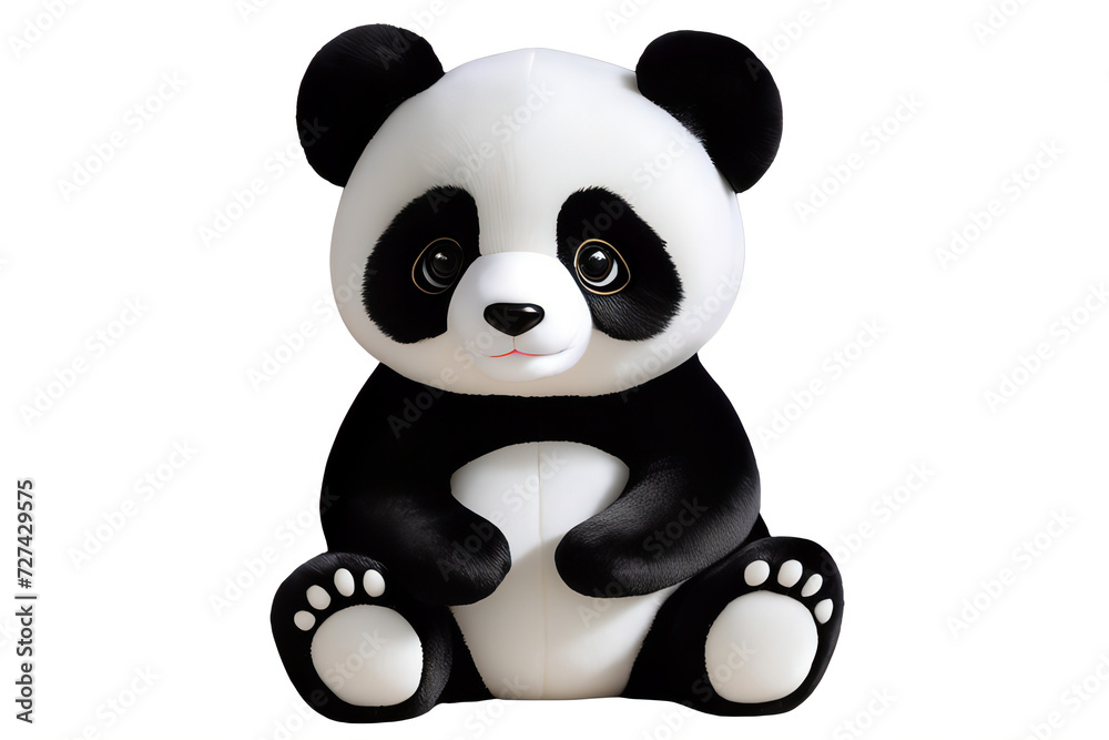 A cute panda doll.isolated on transparent background A cute panda doll.isolated on transparent background