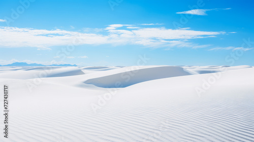 Vast White Sand With Blue Sky Background
