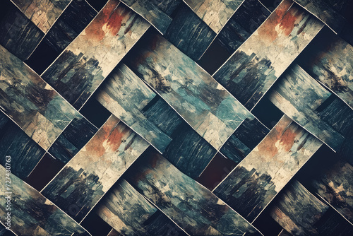 Create an abstract pattern of intersecting lines, with varying thickness and textures. photo