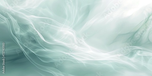 Delicate light green and blue swirls reminiscent of a gentle tornado in an abstract design