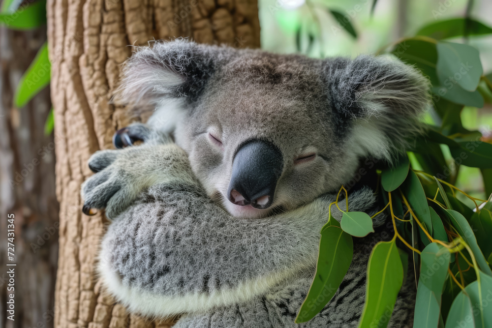 koala with a eucalyptus and a cuddle koala with a eucalyptus and a cuddle