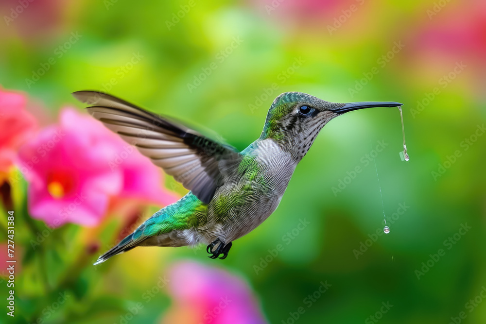 hummingbird with a beak and a nectar hummingbird with a beak and a nectar