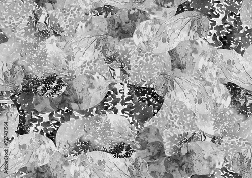 Abstract Seamless Pattern black and white
