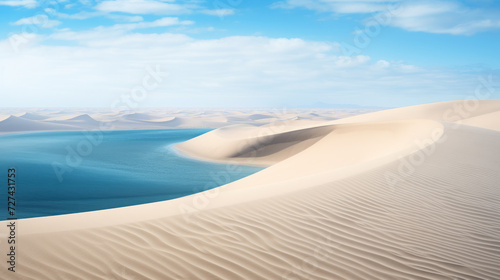 A Large Body of Water Surrounded by Sand Dunes