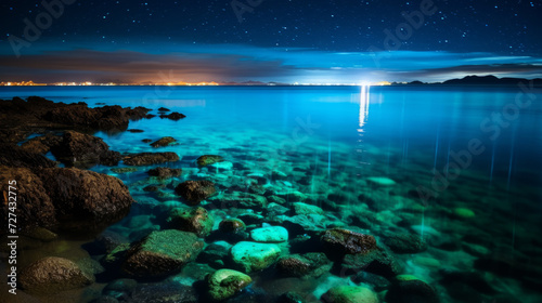 A Body of Water With Rocks