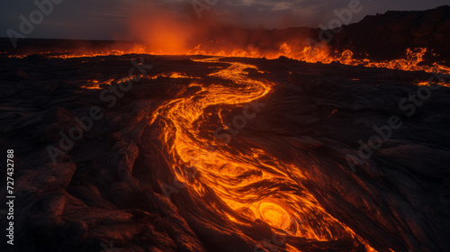Lava Flow in the Middle of the Ocean